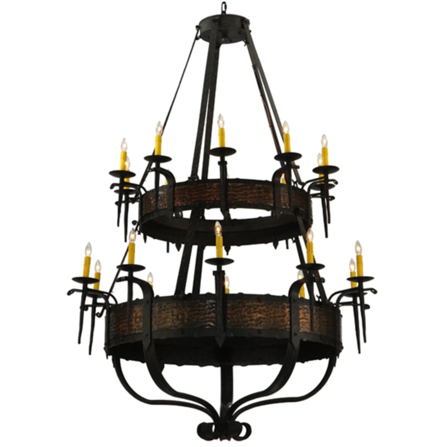 Meyda Tiffany Costello 20 Light 48" Wide Taper Candle Style Chandelier - Burnished Copper Finish