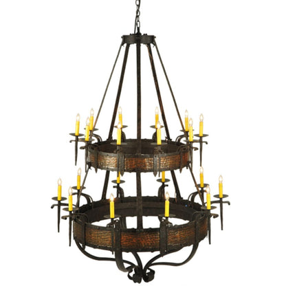 Meyda Tiffany Costello 20 Light 48" Wide Taper Candle Style Chandelier - Burnished Copper Finish