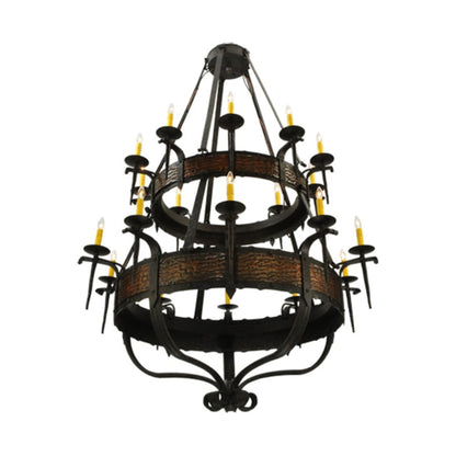 Meyda Tiffany Costello 20 Light 48" Wide Taper Candle Style Chandelier - Burnished Copper Finish