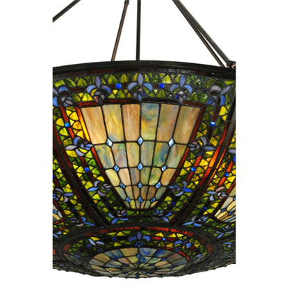 Meyda Tiffany Fleur-de-lis 6 Light 40" Wide Pendant