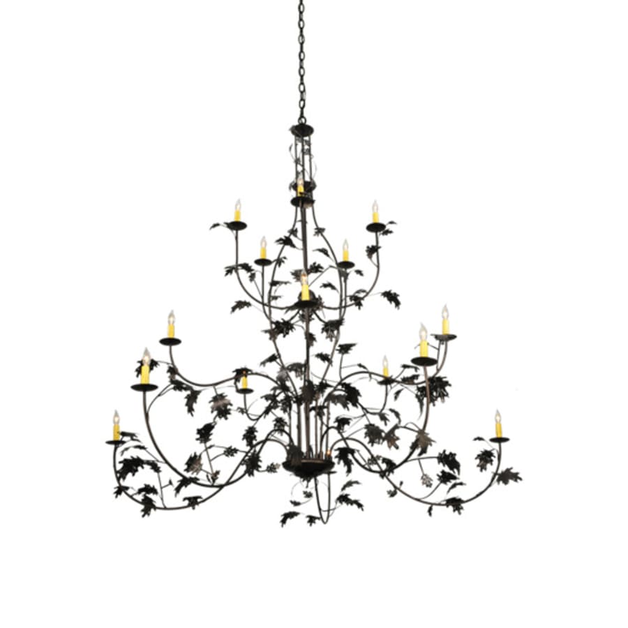 Meyda Tiffany Oak Leaf 15 Light 72" Wide Taper Candle Style Chandelier