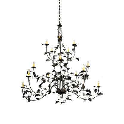 Meyda Tiffany Oak Leaf 15 Light 72" Wide Taper Candle Style Chandelier