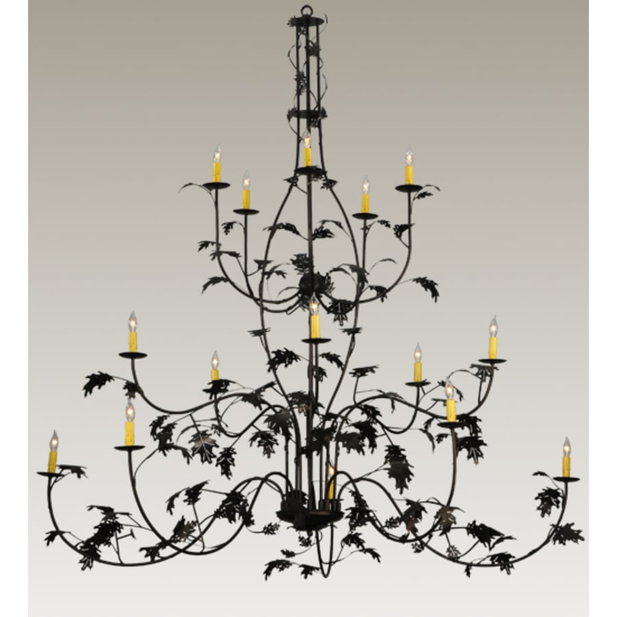 Meyda Tiffany Oak Leaf 15 Light 72" Wide Taper Candle Style Chandelier