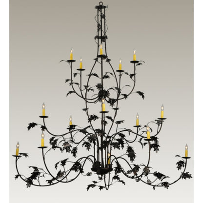 Meyda Tiffany Oak Leaf 15 Light 72" Wide Taper Candle Style Chandelier