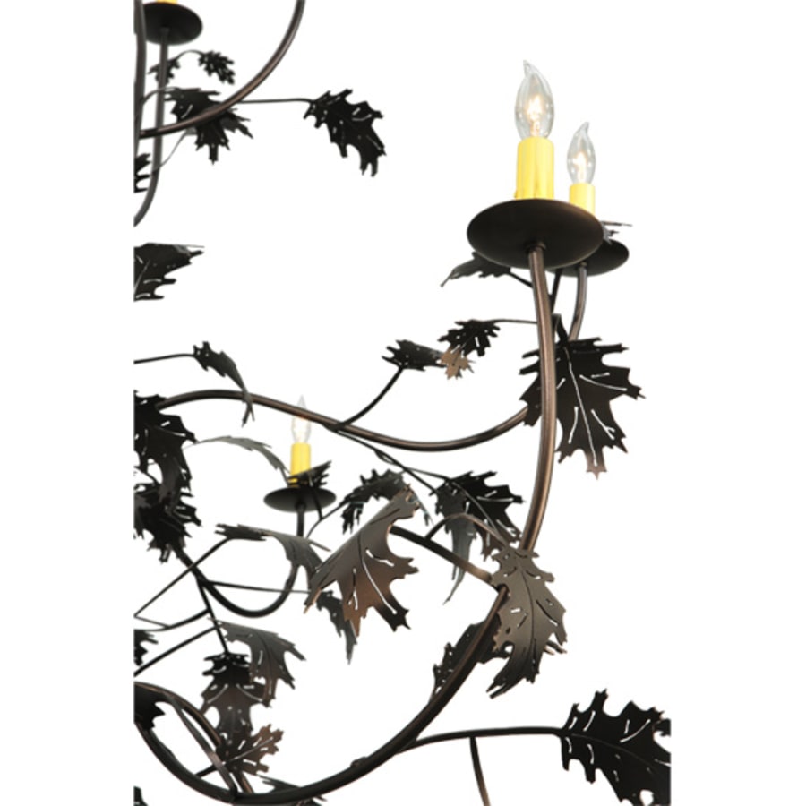Meyda Tiffany Oak Leaf 15 Light 72" Wide Taper Candle Style Chandelier