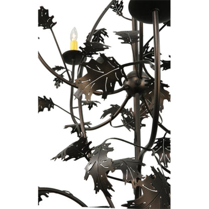Meyda Tiffany Oak Leaf 15 Light 72" Wide Taper Candle Style Chandelier