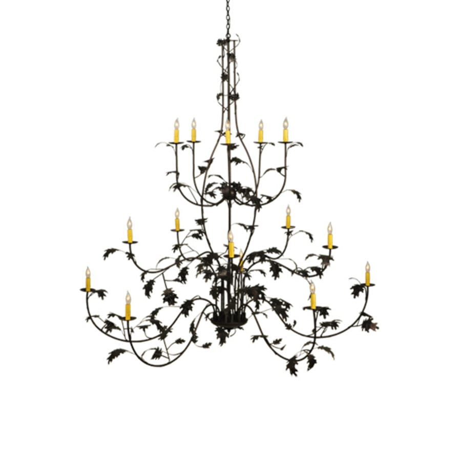 Meyda Tiffany Oak Leaf 15 Light 72" Wide Taper Candle Style Chandelier