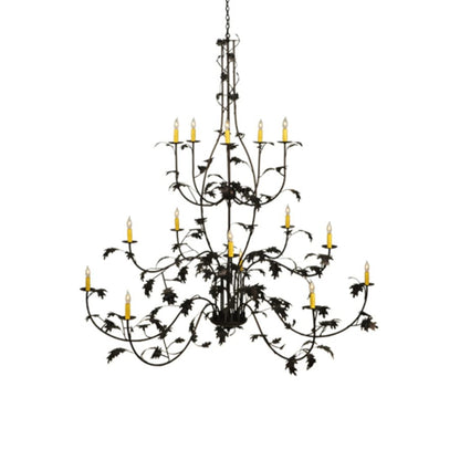 Meyda Tiffany Oak Leaf 15 Light 72" Wide Taper Candle Style Chandelier