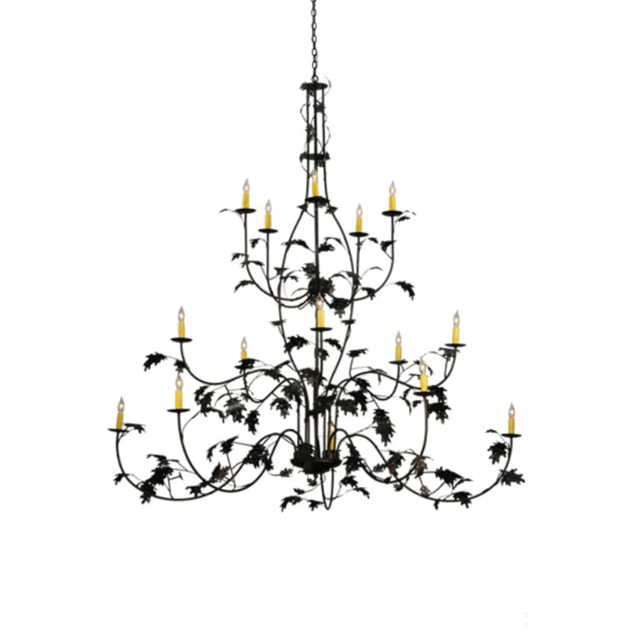 Meyda Tiffany Oak Leaf 15 Light 72" Wide Taper Candle Style Chandelier