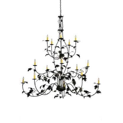 Meyda Tiffany Oak Leaf 15 Light 72" Wide Taper Candle Style Chandelier