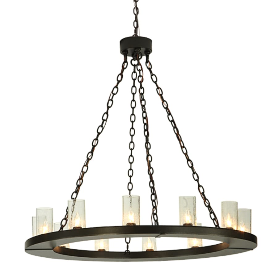 Meyda Tiffany Loxley 36 Light 72" Wide Pillar Candle Style Chandelier with Clear, Seedy Glass Shades - Timeless Bronze Finish