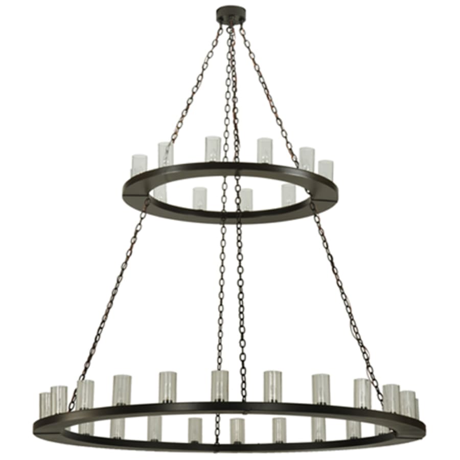 Meyda Tiffany Loxley 36 Light 72" Wide Pillar Candle Style Chandelier with Clear, Seedy Glass Shades - Timeless Bronze Finish