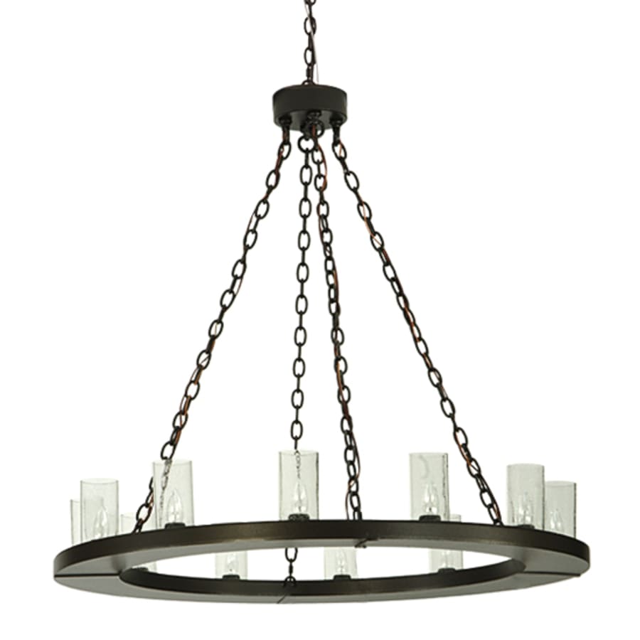 Meyda Tiffany Loxley 36 Light 72" Wide Pillar Candle Style Chandelier with Clear, Seedy Glass Shades - Timeless Bronze Finish