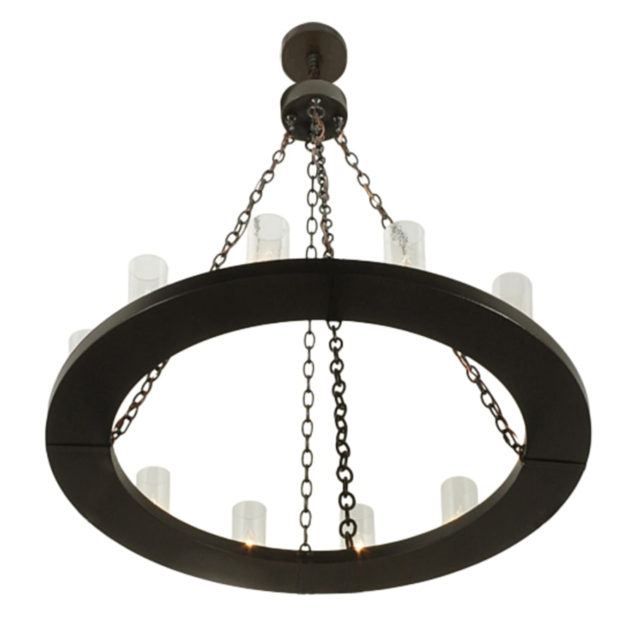Meyda Tiffany Loxley 36 Light 72" Wide Pillar Candle Style Chandelier with Clear, Seedy Glass Shades - Timeless Bronze Finish