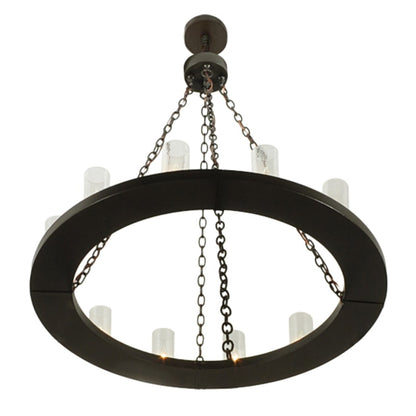Meyda Tiffany Loxley 36 Light 72" Wide Pillar Candle Style Chandelier with Clear, Seedy Glass Shades - Timeless Bronze Finish