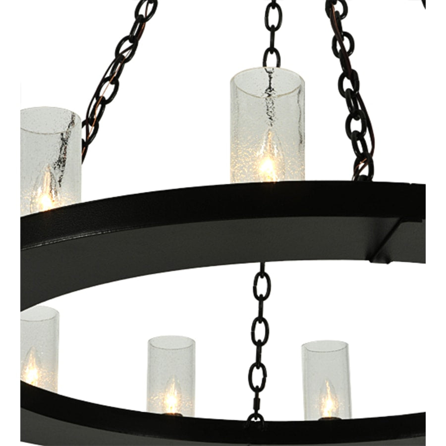 Meyda Tiffany Loxley 36 Light 72" Wide Pillar Candle Style Chandelier with Clear, Seedy Glass Shades - Timeless Bronze Finish