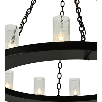 Meyda Tiffany Loxley 36 Light 72" Wide Pillar Candle Style Chandelier with Clear, Seedy Glass Shades - Timeless Bronze Finish