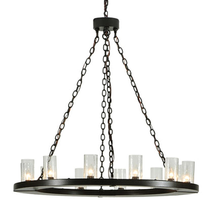 Meyda Tiffany Loxley 36 Light 72" Wide Pillar Candle Style Chandelier with Clear, Seedy Glass Shades - Timeless Bronze Finish