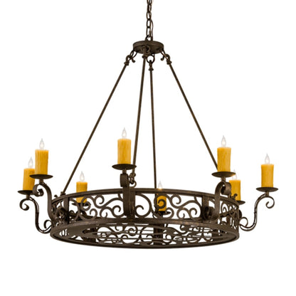 Meyda Tiffany Delano 8 Light 42" Wide Taper Candle Style Chandelier - Custom Finish