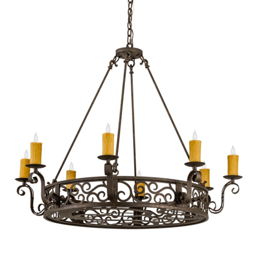 Meyda Tiffany Delano 8 Light 42" Wide Taper Candle Style Chandelier - Custom Finish