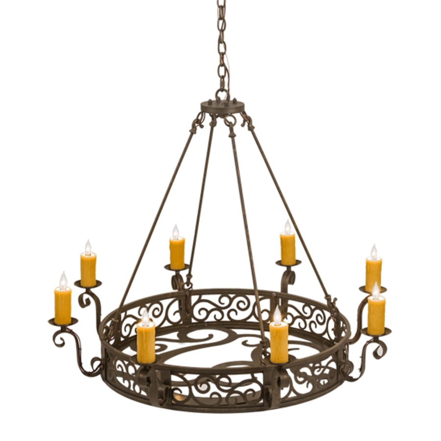 Meyda Tiffany Delano 8 Light 42" Wide Taper Candle Style Chandelier - Custom Finish