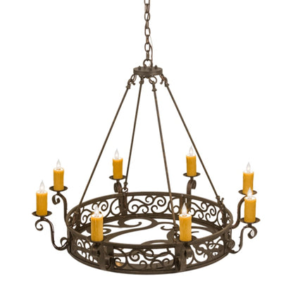 Meyda Tiffany Delano 8 Light 42" Wide Taper Candle Style Chandelier - Custom Finish