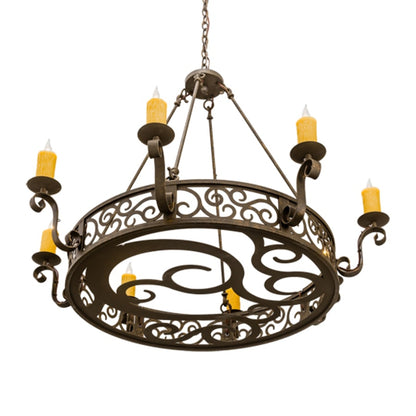 Meyda Tiffany Delano 8 Light 42" Wide Taper Candle Style Chandelier - Custom Finish