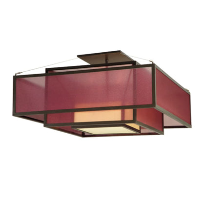 Meyda Tiffany Quadrato Umador 4 Light 51" Wide Semi-Flush Square Ceiling Fixture - Timeless Bronze Finish