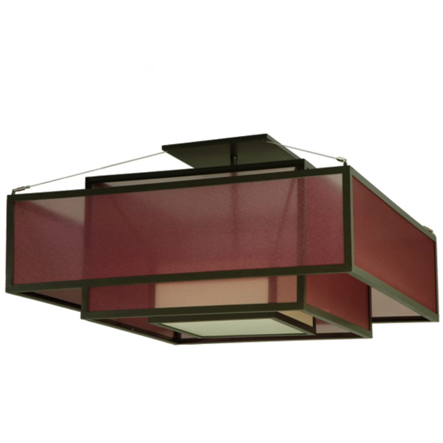 Meyda Tiffany Quadrato Umador 4 Light 51" Wide Semi-Flush Square Ceiling Fixture - Timeless Bronze Finish
