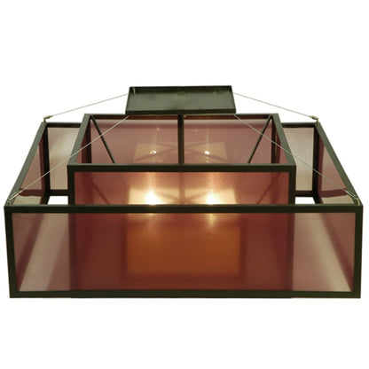 Meyda Tiffany Quadrato Umador 4 Light 51" Wide Semi-Flush Square Ceiling Fixture - Timeless Bronze Finish