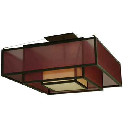 Meyda Tiffany Quadrato Umador 4 Light 51" Wide Semi-Flush Square Ceiling Fixture - Timeless Bronze Finish