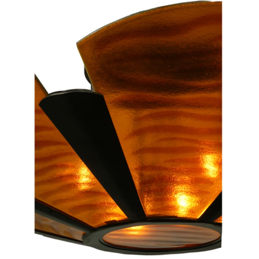 Meyda Tiffany Metro Fusion 4 Light 49" Wide Semi-Flush Bowl Ceiling Fixture with Fused Glass Shade - Mahogany Bronze Finish