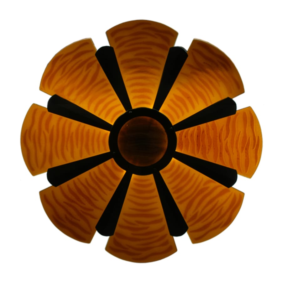 Meyda Tiffany Metro Fusion 4 Light 49" Wide Semi-Flush Bowl Ceiling Fixture with Fused Glass Shade - Mahogany Bronze Finish