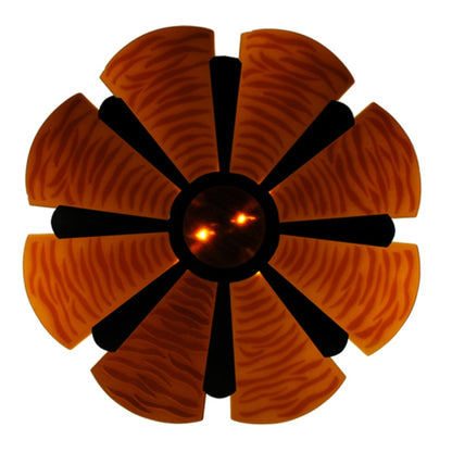 Meyda Tiffany Metro Fusion 4 Light 49" Wide Semi-Flush Bowl Ceiling Fixture with Fused Glass Shade - Mahogany Bronze Finish