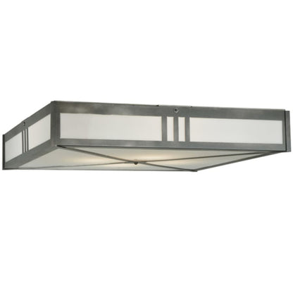 Meyda Tiffany Whitewing 4 Light 36" Wide Flush Mount Square Ceiling Fixture - Blackened Pewter Finish - GU24 Bulb Base