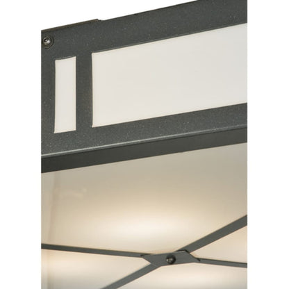 Meyda Tiffany Whitewing 4 Light 36" Wide Flush Mount Square Ceiling Fixture - Blackened Pewter Finish - GU24 Bulb Base