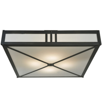 Meyda Tiffany Whitewing 4 Light 36" Wide Flush Mount Square Ceiling Fixture - Blackened Pewter Finish - GU24 Bulb Base