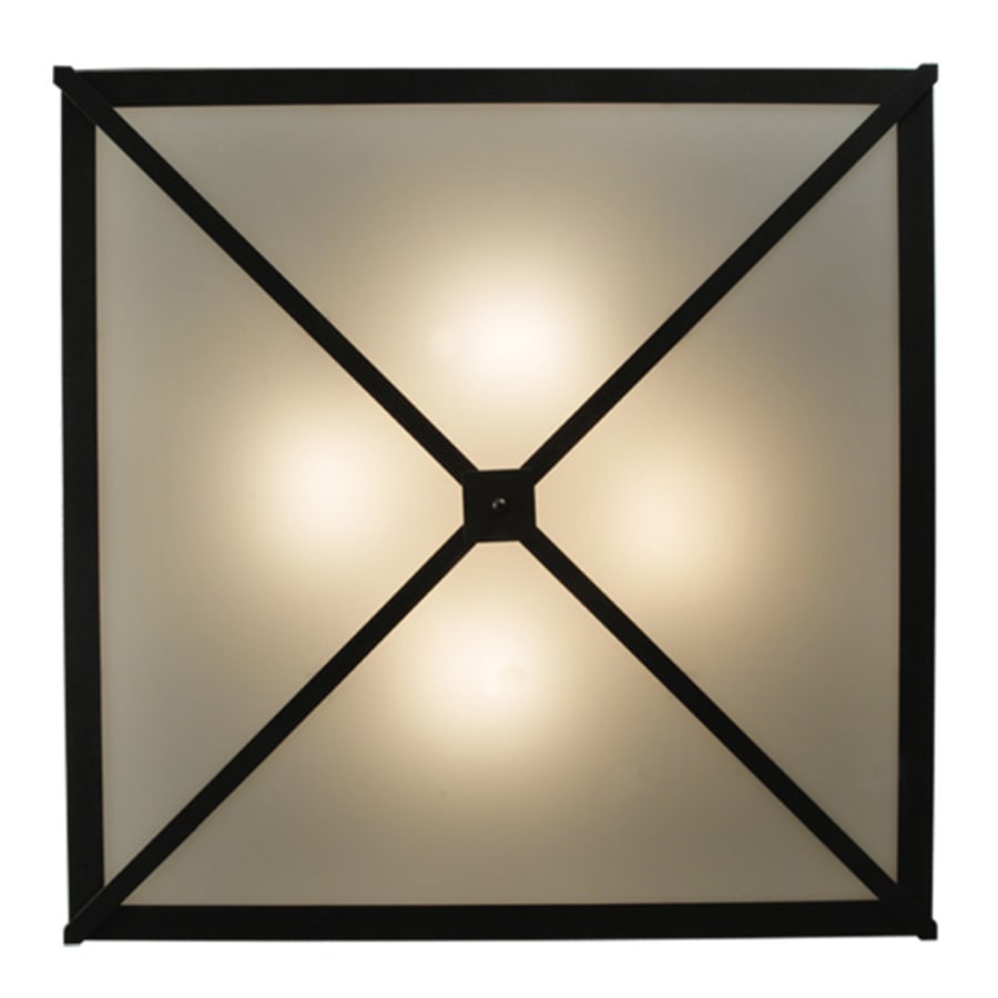 Meyda Tiffany Whitewing 4 Light 36" Wide Flush Mount Square Ceiling Fixture - Blackened Pewter Finish - GU24 Bulb Base