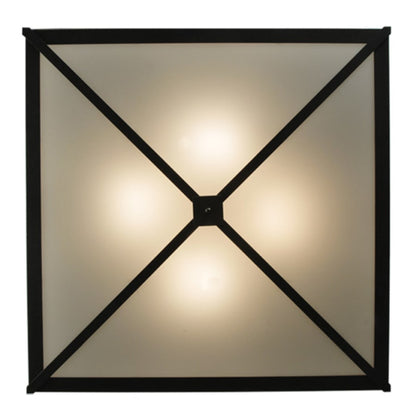 Meyda Tiffany Whitewing 4 Light 36" Wide Flush Mount Square Ceiling Fixture - Blackened Pewter Finish - GU24 Bulb Base