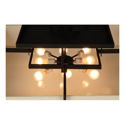 Meyda Tiffany Quadrato Massage 8 Light 55" Wide Semi-Flush Square Ceiling Fixture