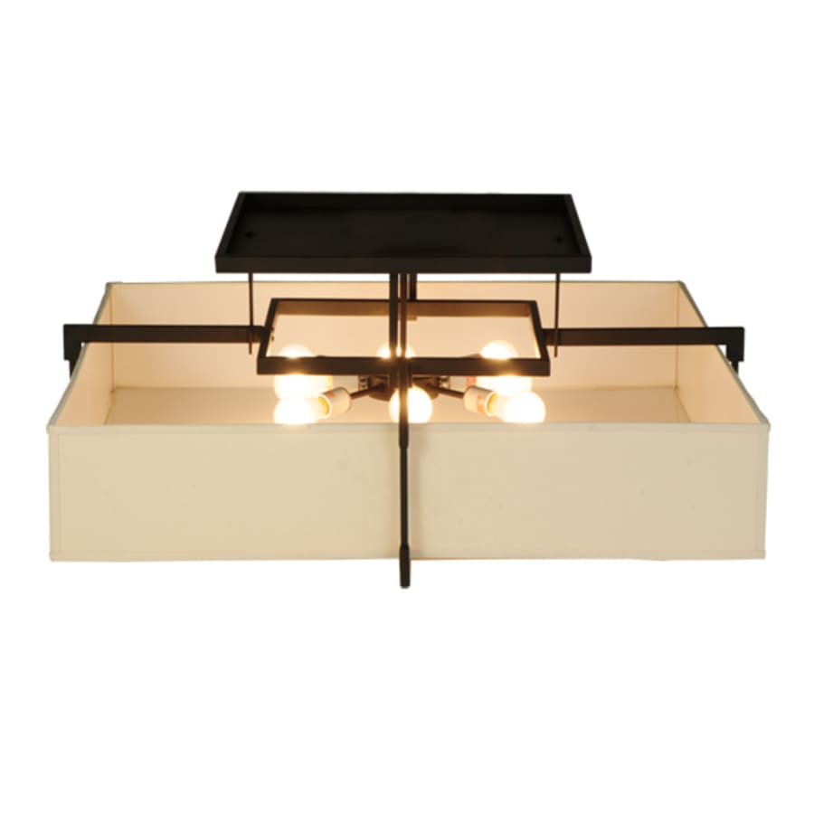 Meyda Tiffany Quadrato Massage 8 Light 55" Wide Semi-Flush Square Ceiling Fixture