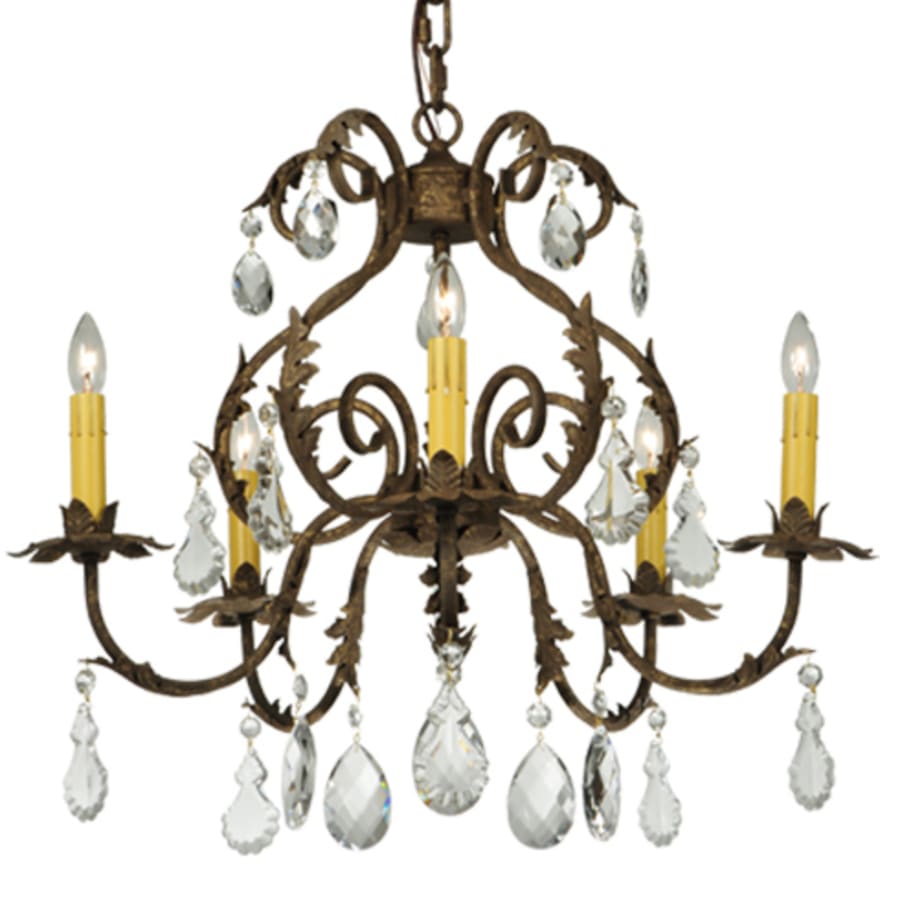 Meyda Tiffany Chantilly 5 Light 24" Wide Crystal Candle Style Chandelier
