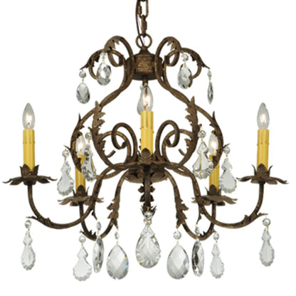 Meyda Tiffany Chantilly 5 Light 24" Wide Crystal Candle Style Chandelier