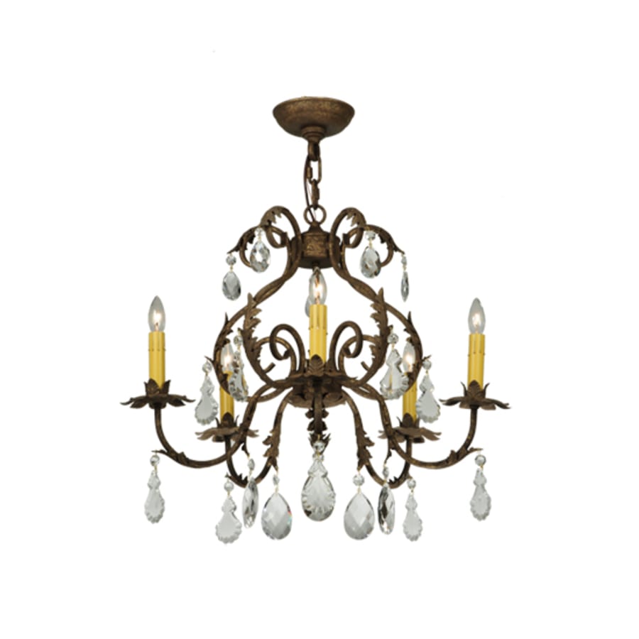Meyda Tiffany Chantilly 5 Light 24" Wide Crystal Candle Style Chandelier
