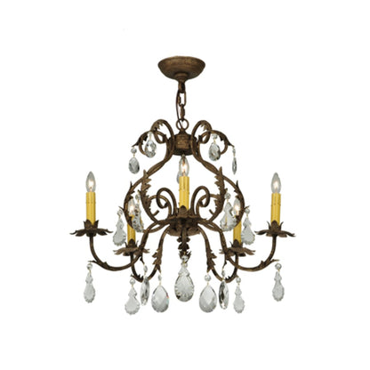Meyda Tiffany Chantilly 5 Light 24" Wide Crystal Candle Style Chandelier