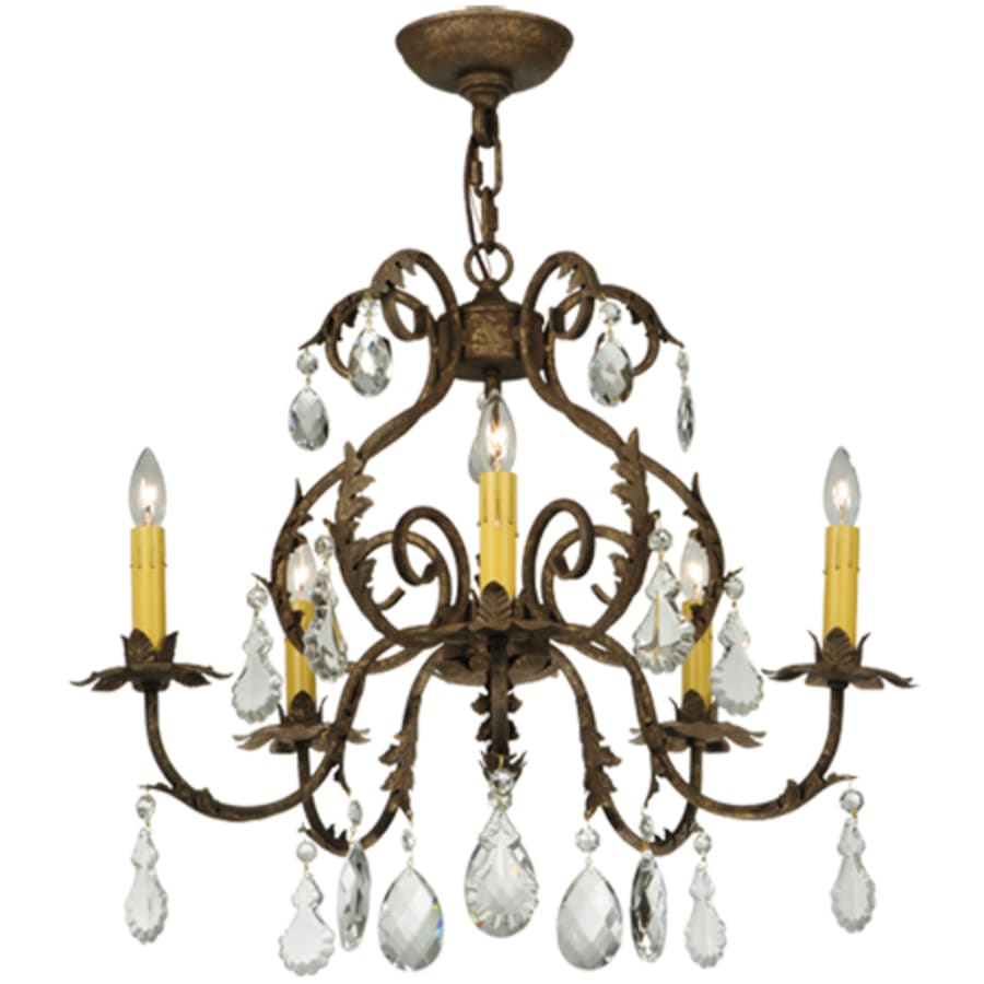 Meyda Tiffany Chantilly 5 Light 24" Wide Crystal Candle Style Chandelier