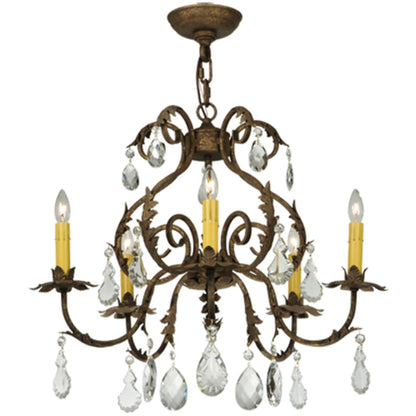 Meyda Tiffany Chantilly 5 Light 24" Wide Crystal Candle Style Chandelier