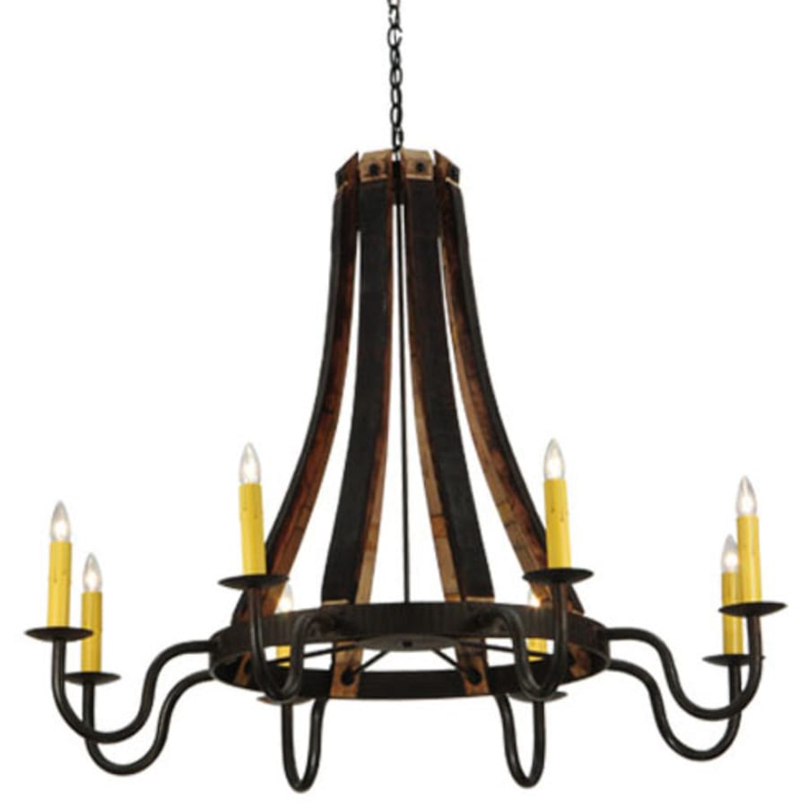 Meyda Tiffany Barrel Stave Madera 8 Light 50" Wide Taper Candle Style Chandelier