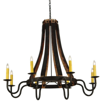 Meyda Tiffany Barrel Stave Madera 8 Light 50" Wide Taper Candle Style Chandelier