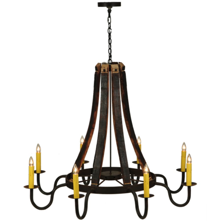 Meyda Tiffany Barrel Stave Madera 8 Light 50" Wide Taper Candle Style Chandelier